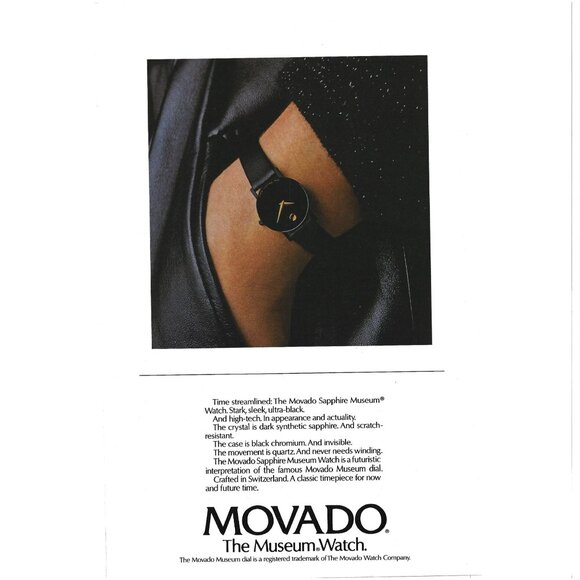 Movado The Museum Watch ADVERT 1990s  Vintage Print Ad - Picture 1 of 2